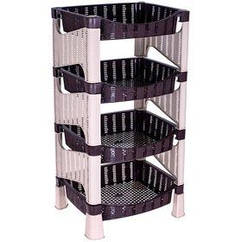 Етажерка VIOLET HOUSE 0886 В'язання COFFEE 4-ярусна (0886 В'язання COFFEE)