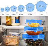 Набір із силіконових герметичних кришок для посуду Silicone Sealing Lids 6 шт., фото 7