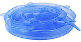 Набір із силіконових герметичних кришок для посуду Silicone Sealing Lids 6 шт., фото 6