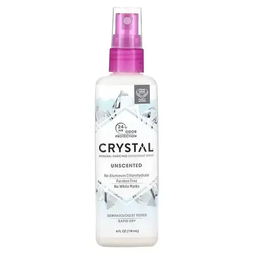 Crystal Body Deodorant, Минеральный аэрозольный дезодорант, без запаха ...