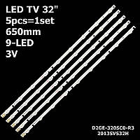 LED подсветка Samsung TV 32" 9-led 3V 650mm D2GE-320SC0-R3 D2GE-320SCO-R3 2013SVS32H 5pcs=1set