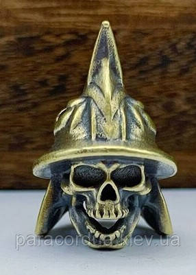 Бусіна для браслетів із паракорду Череп Золотий