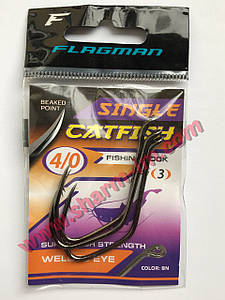 Гачки на Сома Flagman Single Catfish BN No4/0 Strong Hook