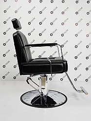 Чоловіче крісло для стрижки BARBER BRONX Стильне перукарське крісло з підголовником на гідравліці Барбершоп