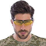 Захисні тактичні чорні окуляри для військових зі змінними лінзами Rockbros., фото 8