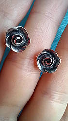 Срібні пусети троянда