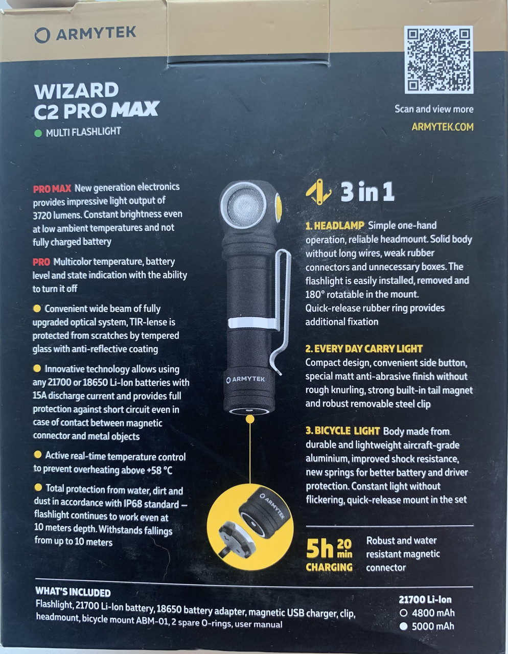 Купить Фонарь Armytek Wizard C2 Pro Max MAGNET USB Cree