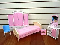 Дитячі іграшкові меблі Gloria Спальня з шафою для ляльок Барбі 24014
