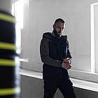 Чоловіча куртка із Soft Shell з капюшоном чорна осінна до -0*C ea Ветровка демісезонна на флісі, фото 5