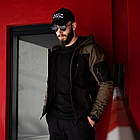 Чоловіча куртка із Soft Shell з капюшоном чорна осінна до -0*C ea Ветровка демісезонна на флісі, фото 2