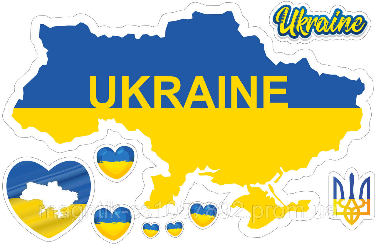 Наклейка на авто МАПА UKRAINE
