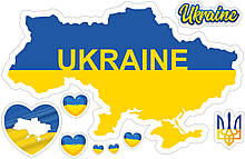 Наклейка на авто МАПА UKRAINE