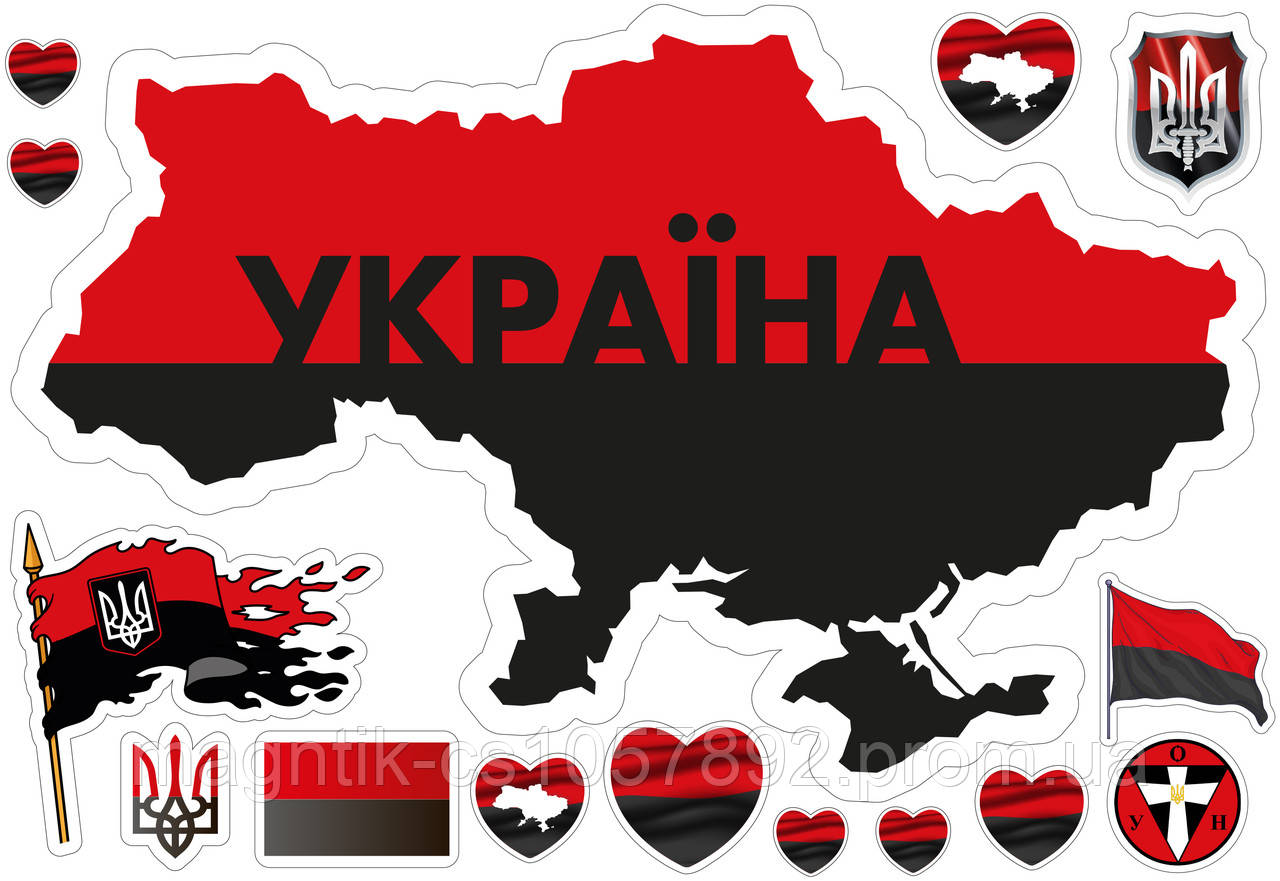 Наклейка на авто МАПА УКРАЇНА