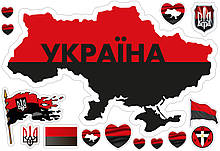 Наклейка на авто МАПА УКРАЇНА