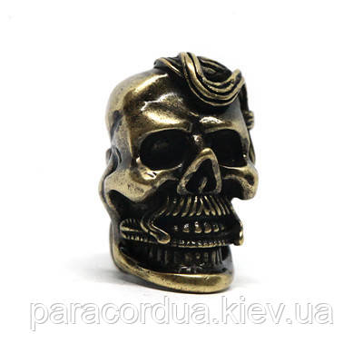 Бусіна для браслетів з паракорду Черепальця Козак Золотий