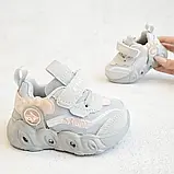 Кросівки, кеди на ліпучці світні для дівчинки устілка шкіряна із супінатором Розмір 20-22, фото 2
