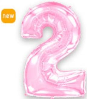 FM 40" Цифра 2 рожева пастель Фольгована куля — В УП MrShar, фото 1