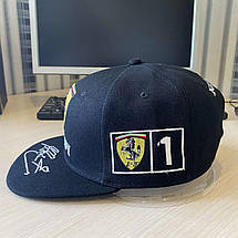 Кепка Snapback Ferrari Феррарі Чорна, фото 3