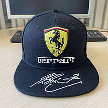 Кепка Snapback Ferrari Феррарі Чорна, фото 4