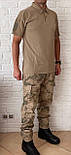 Тактична військова форма ( футболка поло COMBAT в кольорі койот + штани тактичні пісок) Відмінна якість., фото 2