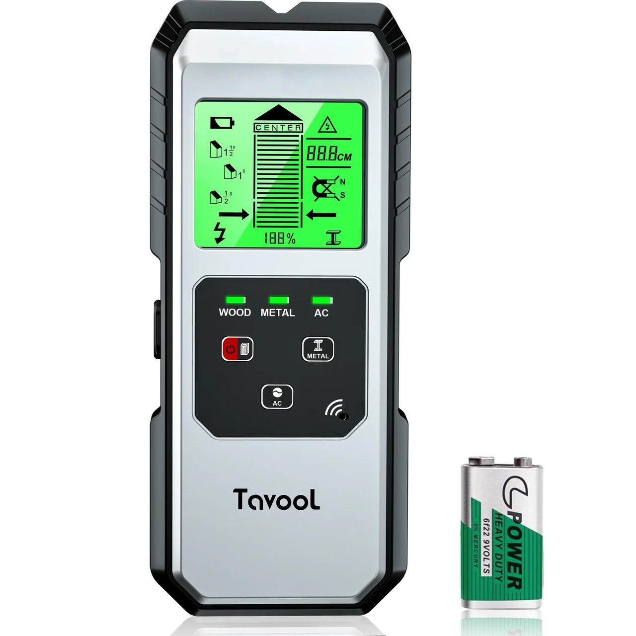 Детектор сканера стіни Tavool Stud Finder Модернізований 6 в 1 Електронний датчик Детектор дерев'яної стіни, фото 1