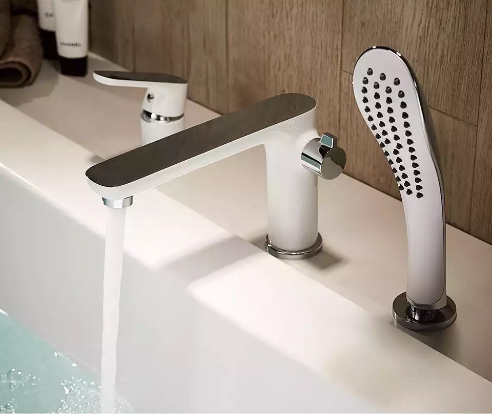 Змішувач для ванни на 3 отвори SANTEP 129-7W White, фото 1