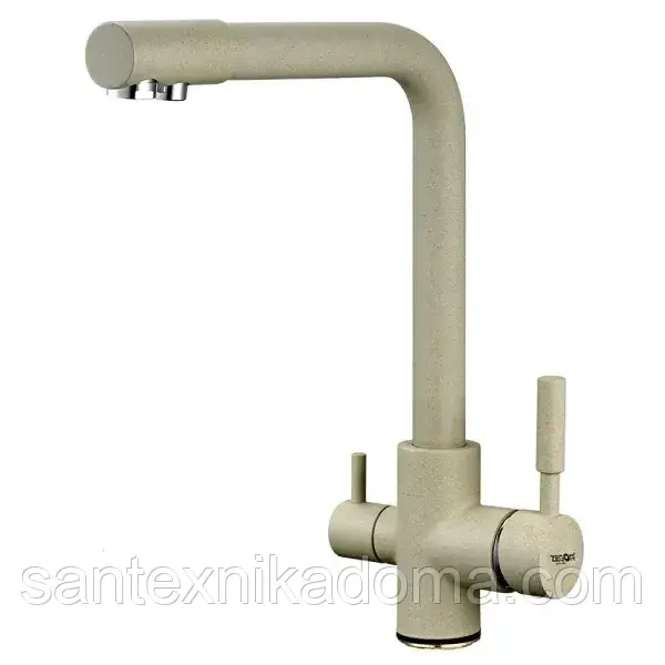 Змішувач ZEGOR (TROYA) на кухню U SAF18-A092 KS у пісочному матовому кольорі.