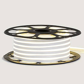 Неонова стрічка світлодіодна біла 12 V силікон 6х12 AVT- smd2835 120 LED/м 13 Вт/м IP65