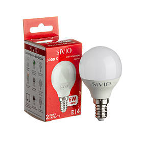 Led-лампа Sivio 6 Вт G45 тепла біла E14 3000K