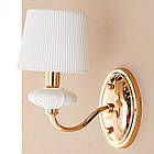 Бра на 1 лампу білого кольору з абажуром, фото 2