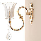 Бра золоте у формі квітки з кришталевим декором (OU042/1W), фото 3