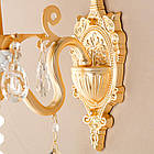 Бра на 1 лампу золотого кольору зі стразами та камінням, фото 2