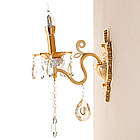 Бра на 1 лампу золотого кольору зі стразами та камінням, фото 4