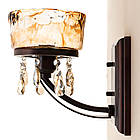 Бра коричневе на 1 скляний плафон у янтарному кольорі, фото 4