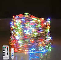 Светододная Гирлянда нить 10м 100 led разноцветная 8 режимів USB copper wire