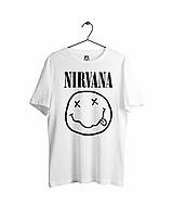 Белая футболка Nirvana унисекс футболки Нирвана Курт Кобейн