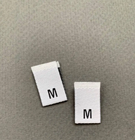 Жаккардовые размерники этикетки M размер (белая)
