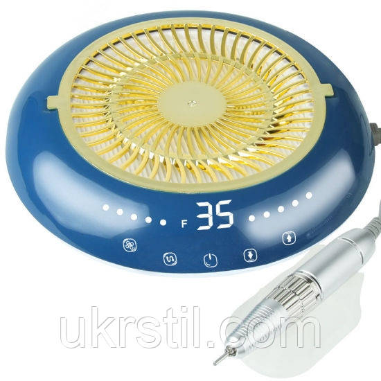 Витяжка+фрезер 2 в 1 для манікюру та педикюру JIMDOА-803Рrо Синя, фото 1