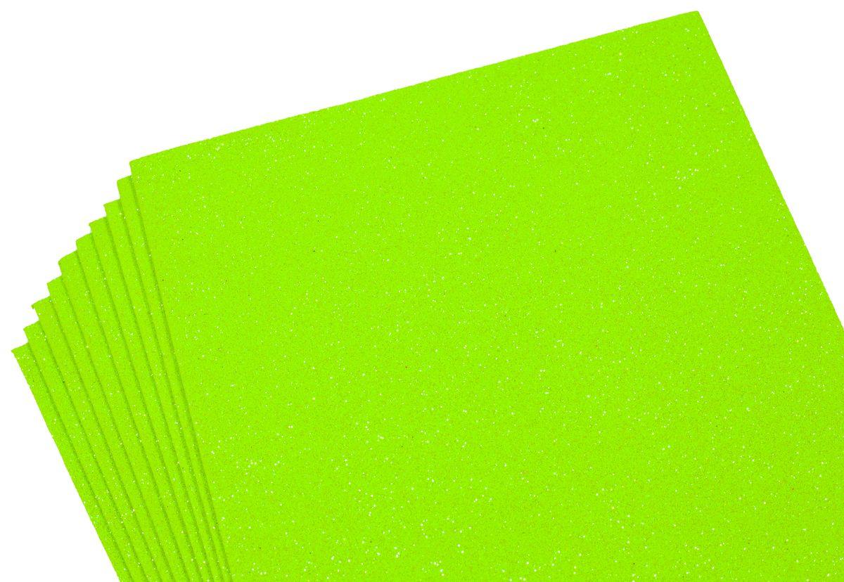 Фоаміран 1,8мм салатовий з глітером, переливається різними квітами, 10510 KNZ