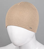 Двойная вязанная шапка без подкладки, шерсть (201210), Капучино