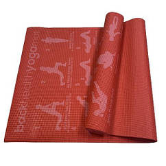 Фітнес-килимок Yoga Mat PVC 1,73мх0,61мх6 мм для фітнесу, йоги, тренувань (MS1845)