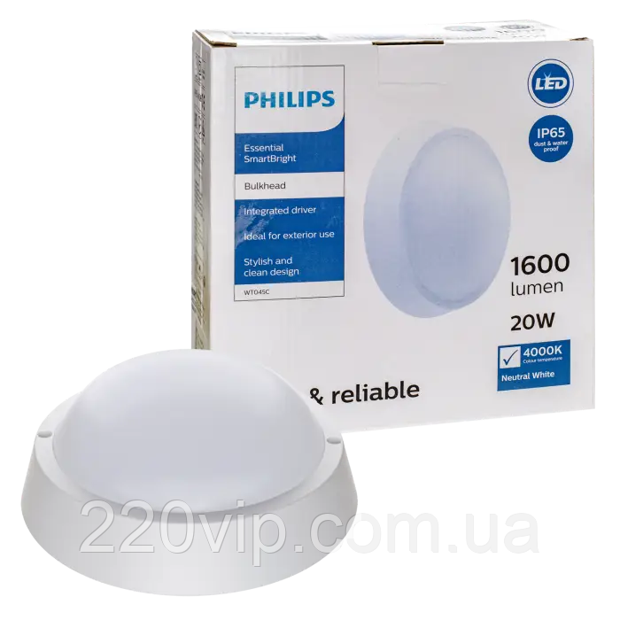 Світильник Philips WT045C LED20/NW PSU 20 W 1600 lm CFW L1665 світлодіодний стельовий — настінний 76с, коло, фото 1