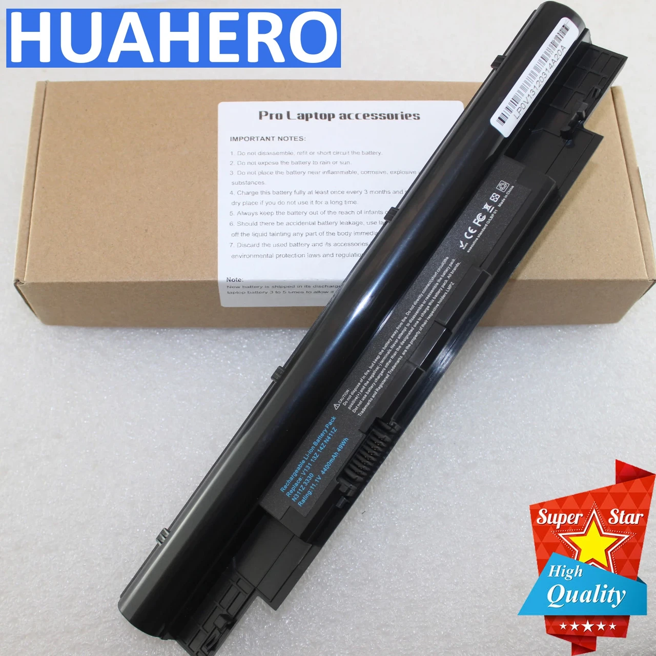 Акумулятор 268X5 для ноутбука Dell Vostro V131 V131D V131R N311z N411z Latitude 3330 N2DN5 H2XW1 JD41Y 312-1257 312-1258 N2DN5 H7X, фото 1