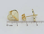 Сережки Xuping QQMM Позолота 14K пусети "Сердечки з шипами", фото 3