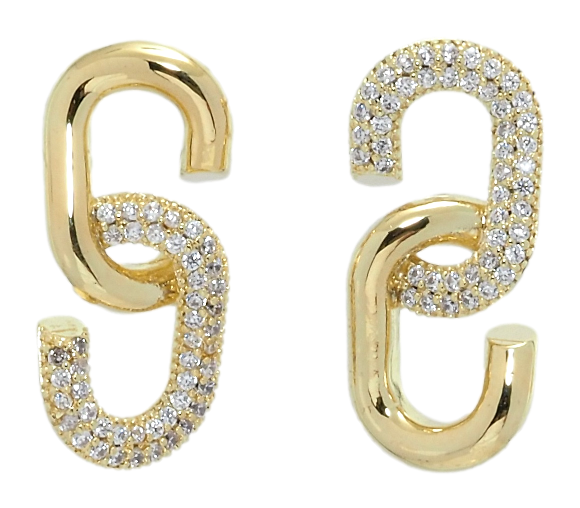 Сережки Xuping QQMM Позолота 14K пусети "Інкрустація цирконієм"