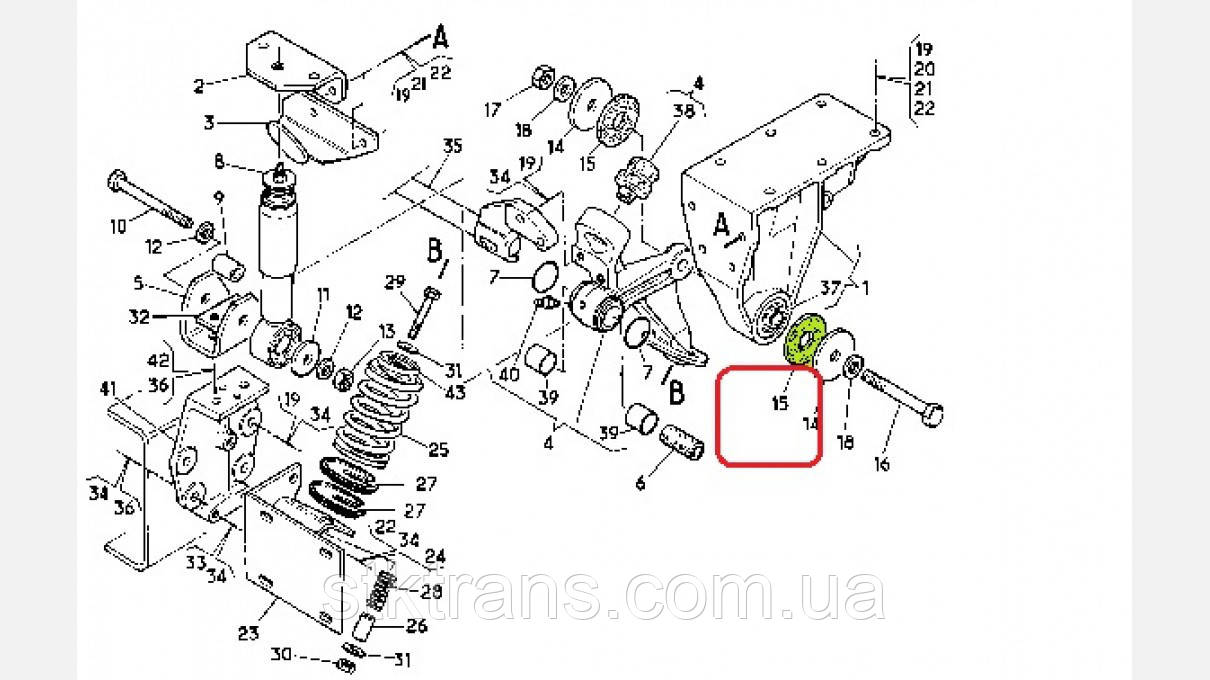 Гумова шайба кронштейна кабіни RENAULT Manager — 5010092957