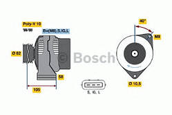 Генератор Iveco Stralis/Trakker/EuroTech/EuroTrakker 500331736, BOSCH Німеччина