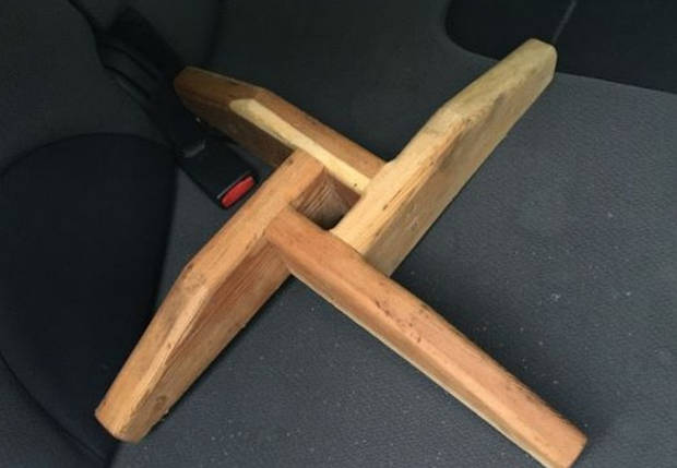 Підставка під ялинку Сільвестр 50×50×9 см, масив сосни, олія-віск, регулювання стовбура, фото 1