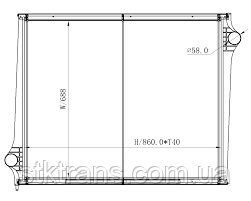 Радіатор SCANIA серія P 95- (без рамки)