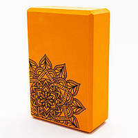Блок для йоги «MS 0858-5» Оранжевый (Размер 23-15.5-7.5см, вес 180г)